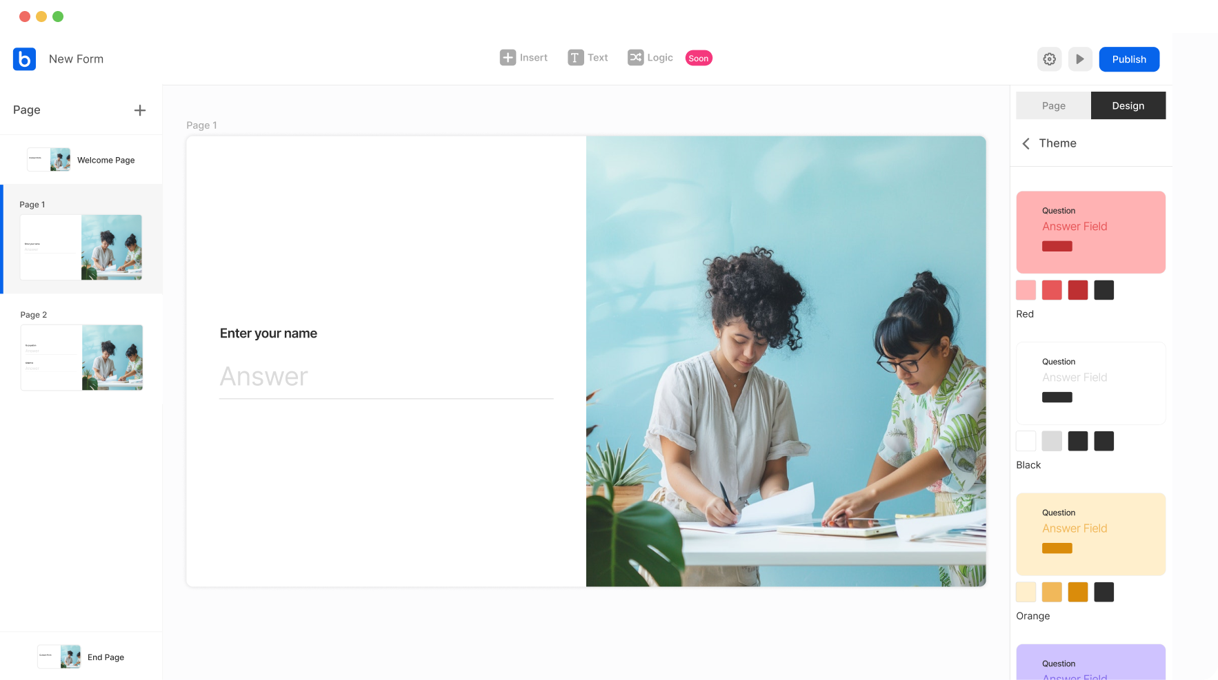 bettercollected — Privacy-Friendly Form Builder interface screenshot